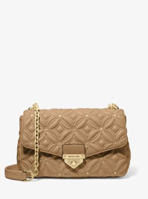 michael kors soho large studded quilted faux leather shoulder bag|soho shoulder bag review.